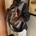 thumbnail image 4 of SPEKSEE Women’s Vintage PU Tote Bag, Retro Top Handle Slouchy Hobo Bag, Stylish Oversize Brown Fall Purse Travel Work Commute, 4 of 14