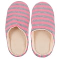 thumbnail image 1 of GOOHOCHY Pantuflas unisex de interior con rayas cálidas, de algodón, para otoño e invierno, para hombre y mujer, talla 38/39 (rosa), 1 of 8
