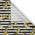 thumbnail image 4 of Ambesonne Indie Valance Pack of 2, Stripes Tropical Bananas, 54"X18", Black White Yellow, 4 of 5