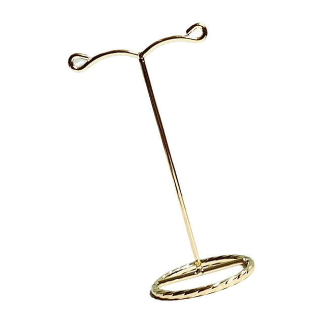 Exhibidor de aretes con barra en T de metal dorado, soporte para exhibiciones de joyas, mini accesorios de joyería para Altura 14cm