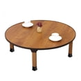 thumbnail image 1 of BUSVORES Japanese Foldable Coffee Table Portable Low Tea Table Wooden Folding Dining Study Breakfast Serving Table Collapsable Small Desk Tatami Sitting On The Floor Table 236 118in Round, 1 of 1