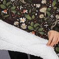 thumbnail image 3 of Oversized Wearable Blanket Hoodie,Brown Mushroom Daisy Dark Pattern Sherpa Blanket Hoodie with Super Pockets,Super Warm Fuzzy Pullover for Women & Men, 3 of 6