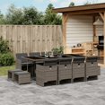 thumbnail image 1 of vidaXL 13 Piece Garden Dining Set with Cushions Grey Poly Rattan, 1 of 5