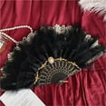 thumbnail image 6 of Black White Lace Embossed Flower Wedding Favors Folding Hand Fans Fan Tea Party Feather Fan, 6 of 6