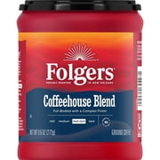 Pack of 2 Folgers Coffeehouse Blend Medium Dark Ground Coffee, 9.6 oz (Package May Vary)