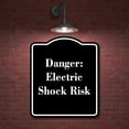 thumbnail image 2 of Danger Electric Shock Risk BLACK Aluminum Composite Sign Aluminum Composite Sign 15''x18'', 2 of 9