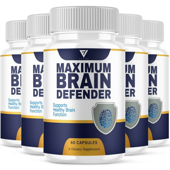 (5 Pack) Brain Defender Advanced Memory Support Supplement BrainDefender Capsules, Brain Defend Max Strength Health & Wellness Multivitamin (300 Capsules)
