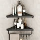 thumbnail image 1 of Shower Shelf Set Black White And Gunmetal Triangular Shelves Rust-proof Wall-mounted Adhesive Shower Storage, 1 of 6