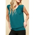 thumbnail image 2 of Made by Johnny Women's Solid Short Sleeve Sweetheart Top M TEAL, 2 of 6