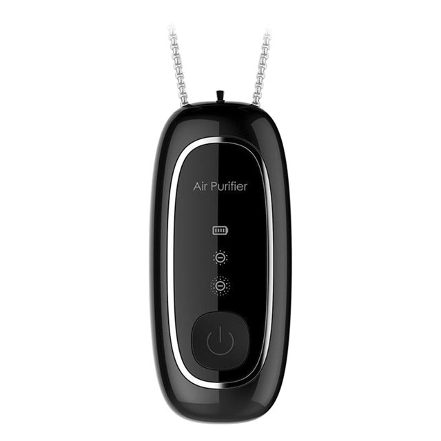 Purificador de aire portátil Macarena Collar purificador de aire personal negro