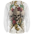 thumbnail image 2 of Skulls and Roses Tattoo All Over Adult Long Sleeve T-Shirt, 2 of 2