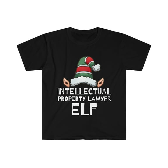 Intellectual Property IP Elf Unisex T-shirt, S-3XL Christmas Attorney Elf