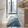 thumbnail image 4 of Blue Marble Gold Wave Pattern Kitchen Rug Mat,Kitchen Runner Rugs Non Skid Washable,Decorative Kitchen Floor Mats for Kitchen,Sink,Laundry,17"x47.2", 4 of 7