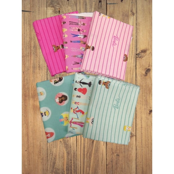 6 Fat Quarters - Assorted Barbie World Fat Quarter Bundle