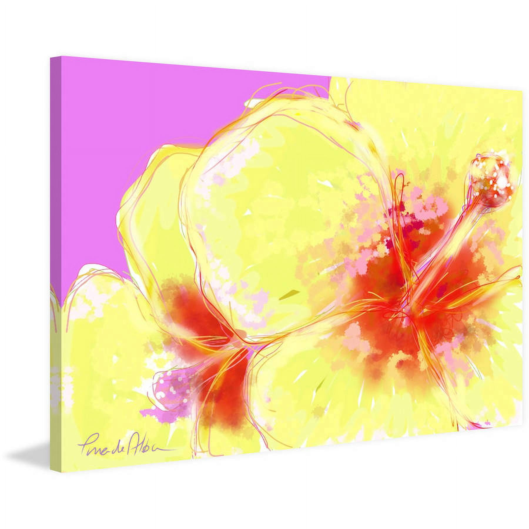 "Yellow Hibiscus" Painting Print on Wrapped Canvas