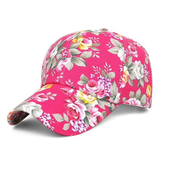 Women Floral Printed Hat Baseball Cap Sun Shade Fashion Ladies Sunscreen Hat Outdoor Sport Casual Hat Adjustable