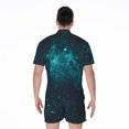 thumbnail image 2 of Dark Teal Galaxy Space Short Sleeve Men'S Rompers Casual Summer Jumpsuits Outfit, 2 of 4