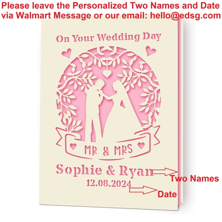 Edition Seidel Premium Wedding Greeting Card With Envelope - English Text For Bride & Groom, 11.5x17 Cm