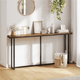 thumbnail image 3 of FullFurnique Console Moderne Allongée pour Entrée Salon, Brun Rustique 160 cm, 3 of 10