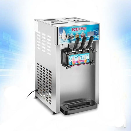 TECHTONGDA Commercial 3 Flavors Soft Serve Ice Cream Maker Cone Machine