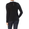 thumbnail image 2 of maison Jules Womens Bow-Stripe Collared Pullover Blouse, Black, Medium, 2 of 2