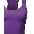thumbnail image 4 of A2Y Women's Basic Cotton Casual Scoop Neck Cropped Racerback Tank Tops Purple S, 4 of 5