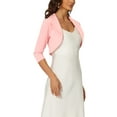 thumbnail image 4 of INSPIRE CHIC Bolero Shrugs for Women's Collared Shrugs for Dress L Pink, 4 of 5