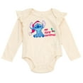 thumbnail image 3 of Disney Lilo & Stitch Christmas Bodysuit, Pants and Headband 3 Piece Outfit Set Gingham Newborn to Infant, 3 of 5