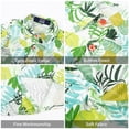 thumbnail image 5 of LittleSpring Summer Hawaiian Shirt for Little Boys Short Sleeve Button Down Shirts Casual Green Leaves 5T, 5 of 6