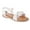 White, variant on Girl's Trendy Braided Flat Sandals with Silver Rhinestone Details - Flat Sandals for Little Kid/Big Kid, White, 13