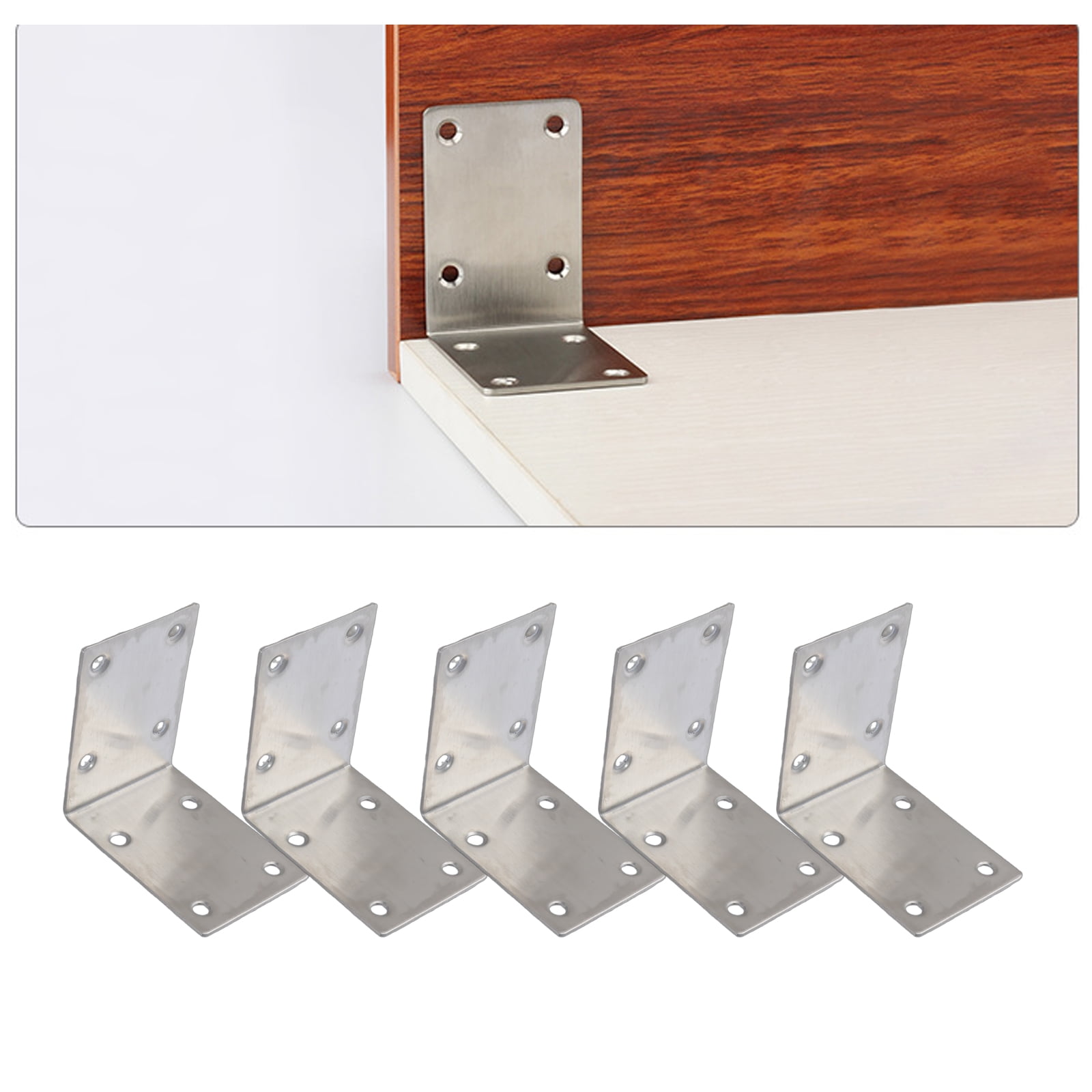 10pcs Heavy Duty Steel L Angles Brackets Heavy Duty 90 Degree Steel L Brackets Easy to Use for Corner Shelf Support
