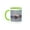 Green/White, variant on 3drose, Brazil, Amazon, Manaus, Rio Negro, Pink River Dolphin Saying Hi., 11oz Magic Transforming Mug