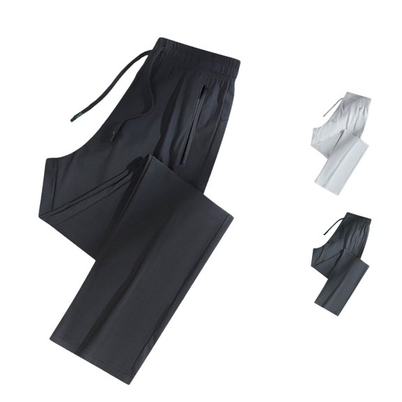 Huowey Women'S Workout Pants Baggy Stretch Pants With Zipper Pocket Drawstring Athletic Gym Running Daily Stylish Bottoms,Black,L