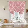 thumbnail image 2 of Tie Up Curtains for Windows Moroccan Texture Valance Adjustable Balloon Curtain Retro Peach Pink Linen Tie Up Shades for Kitchen Living Room Bedroom Privacy Curtain Drape 34x45 Inch, 2 of 9