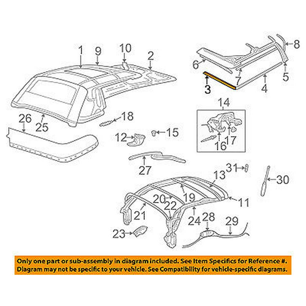 CHRYSLER OEM Sebring Convertible/soft TopWeatherstrip Seal Right