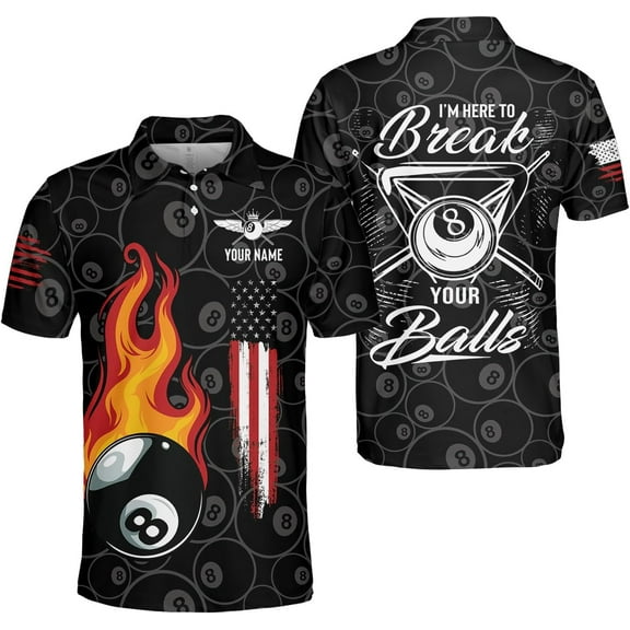 Personalized Billiard Polo Shirt Shirts Men Women Custom Name 3D Team Apparel Gift 8 Ball Pool S-5XL (S)