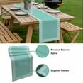 thumbnail image 5 of Bluish Green Greek Key Table Runner - 70 Inch Long, Kitchen Dining Table Runner Dresser Scarves, Geometric Greece Ancient Farmhouse Geo Farmhouse Decor for Coffee Tables Wedding Party Banquet, 5 of 8
