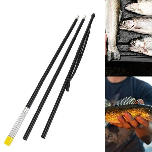 kurtrusly 5Prong Fishing Spears Gaffs Telescopic Fishing Fork Harpoon  Fishing Spear Fishing Gaff Tool Black 