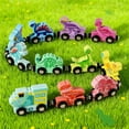 thumbnail image 6 of 11 PCS Dinosaur Theme Wooden Train Set for Kids, Early Education Magnetic Train Set with Exquisite Gift Box, Cognitive Skill Development, Toddler Educational Toys for Boys Girls Learning Activities, 6 of 9