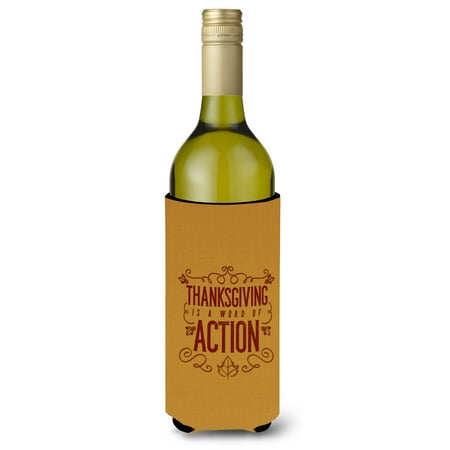 - Thanksgiving is Action Wine Bottle Beverge Insulator Hugger BB5458LITERK