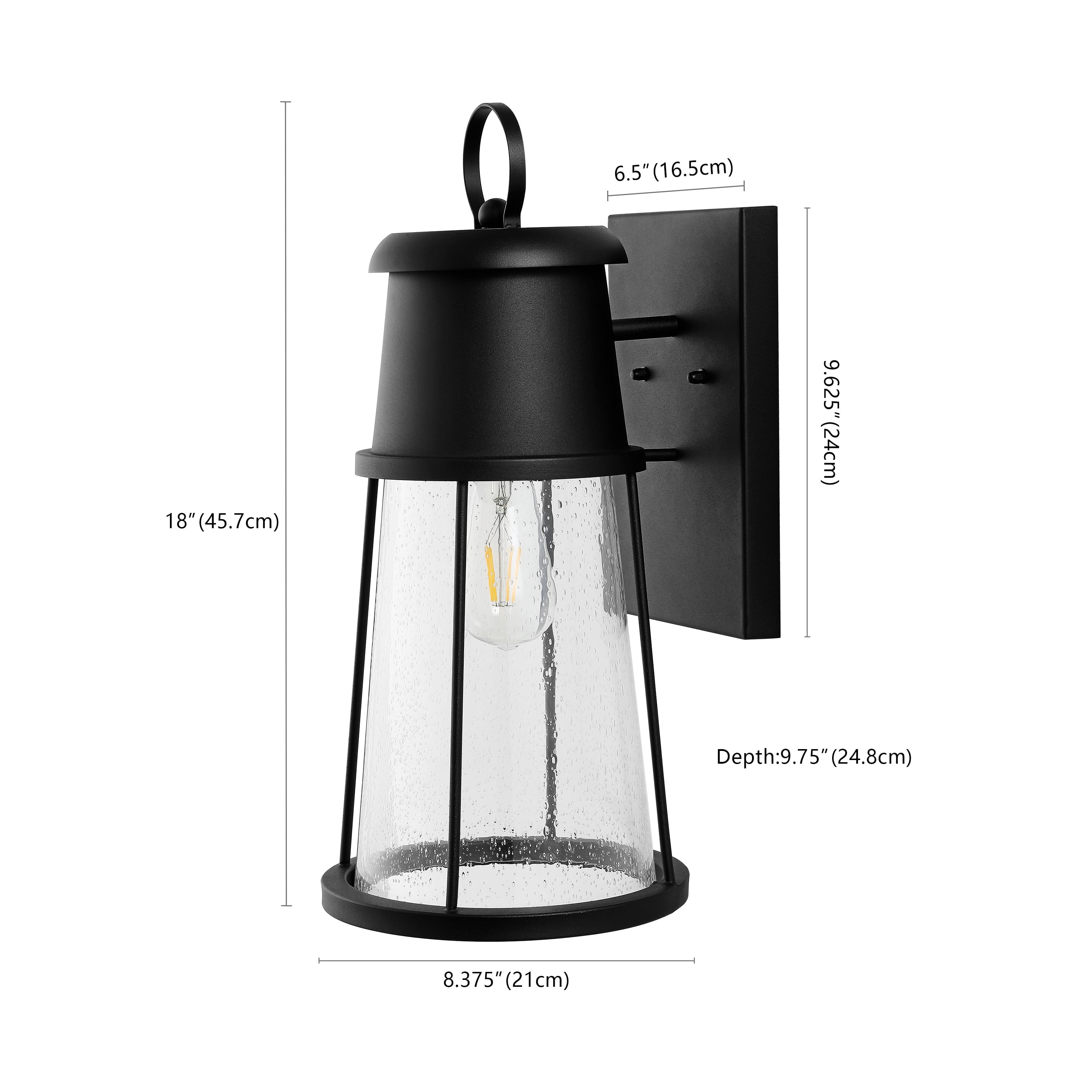 SAFAVIEH Laela Edison Tungsten Black Metal Wall Sconce with Clear Shade, Set of 2