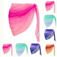 thumbnail image 5 of Ecqkame Women Beach Sarong Bathing Suit Wrap Skirt Sheer Bikini Swimsuit Cover Ups Leisure Vacation Beach Swimwear Green L, 5 of 5