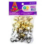 Go Create 16mm Gold & Silver Jingle Bells, 45 Pack