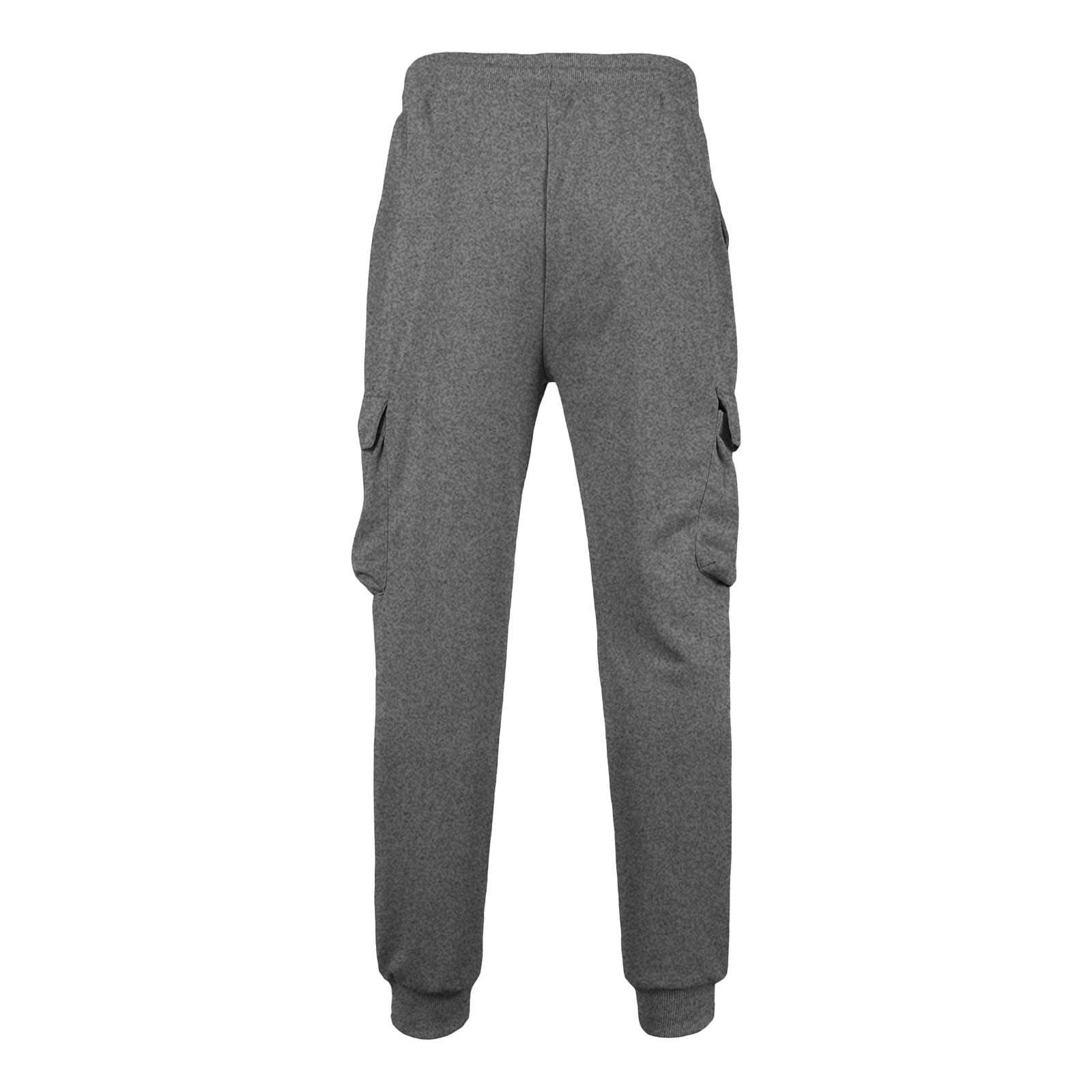 Moxiu Mens Fleece Cargo Sweatpants Baggy Heavyweight Drawstring
