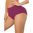 thumbnail image 4 of CURVY GLAM Mother's Day Women's Panties High Waist Tummy Control Solid Color Full Coverage Briefs XXL Purple, 4 of 4