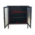 thumbnail image 5 of Delancey 2 Door Accent Display Storage Cabinet with Adjustable Shelves, Black Wood & Frosted Glass, Contemporary, 5 of 7