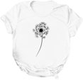 thumbnail image 4 of Fesfesfes Womens Work Shirts Fashion Womens Round-Neck Short Sleeve Print Casual T- Shirt Blouse Tops V Neck Tops for Women M(US:6), 4 of 5