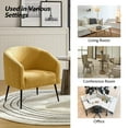 thumbnail image 6 of Boucle Accent Chair Barrel Chair Metal Legs Upholstered Chenille Lounge Single Sofa Bedroom Living Room Yellow, 6 of 9