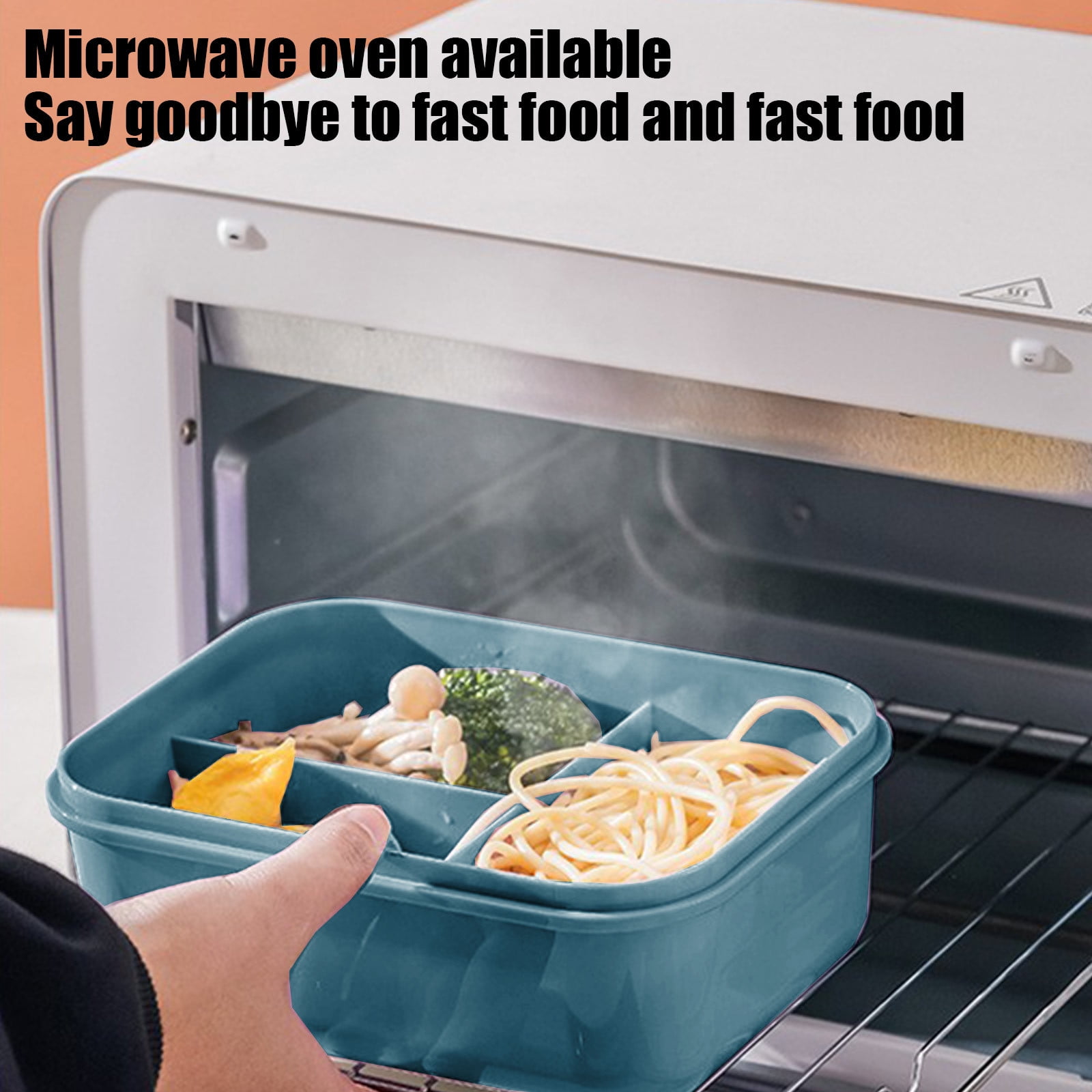 Adult Lunch Box, Leakproof 3 Layer Bento Box with Detachable Divider, Lunch Bag, Microwave Safe Meal Prep Container, 7.7x5.7x3in