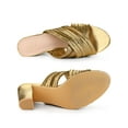 thumbnail image 4 of BLISSFUL STEP Women's Shoes Strap Slip on Block Heel Slide Sandals Gold 7, 4 of 7